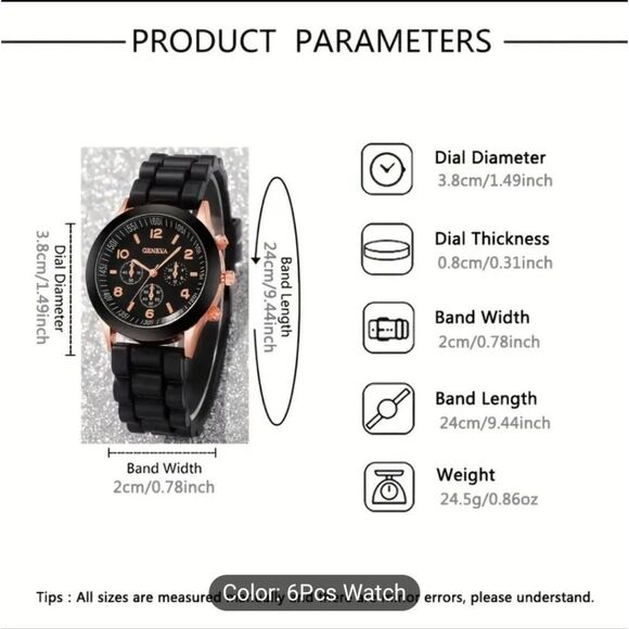 Casual three-eyed Roman scale dial quarts watch set Of 4 - Picture 5 of 5